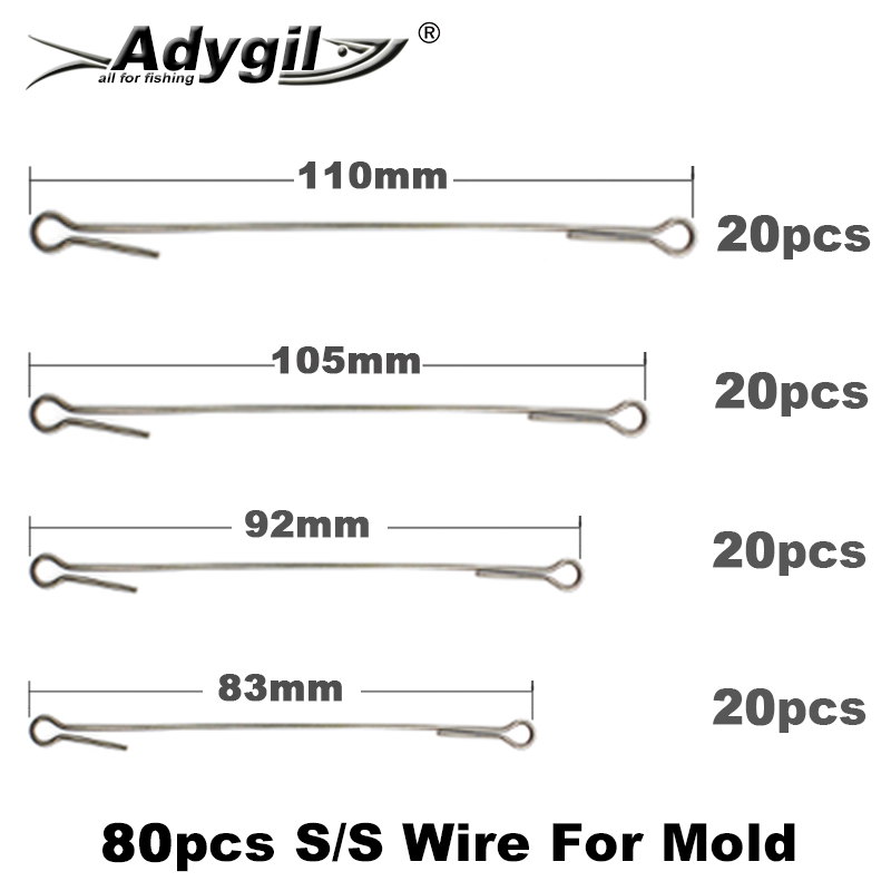 Fishing Lure Jig - Adygil diyフィッシング80pcs s/sワイヤー (121pcsジグルアーモールドコンボ用)