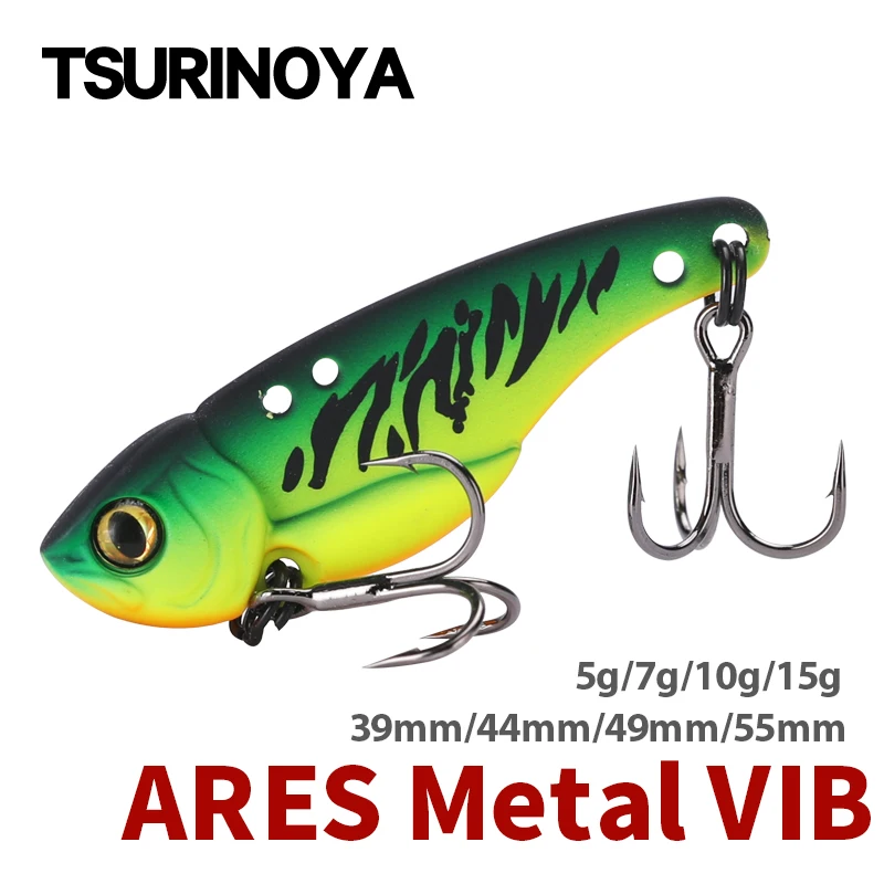 Fishing Lure Spoon - をtsurinoya釣りハードルアー金属vib ARES-A 5グラム7グラム10グラム15グラム高音フックダブル穴低重心人工餌