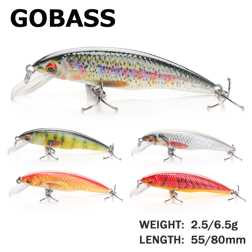Fishing Lure Jerkbait - ゴバス-釣り用の人工ハードベイト,魚を捕まえるためのルアー,釣り道具,パイク,ミノー,クランクベイト用