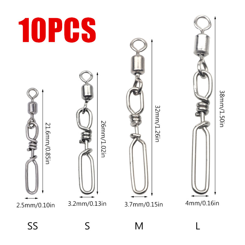 Fishing Lure Kit - 高強度ローリングボールベアリングスナップ 20 個パック 釣りバレルスイベル ルアーコネクタクリップ 海水淡水用