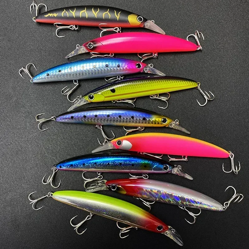 Fishing Lure Spoon - 釣り用フローティングミノールアー,人工餌,硬い素材,海,海,ビーチ,バス,パイク,パーチ,110mm, 20g