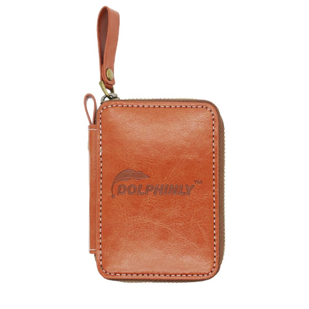 Fishing Lure Spinner - PU レザールアーウォレットバッグキャリングケースルアー収納ジグスピナーバッグジッパー付きハードベイト釣りバッグタックルバッグ