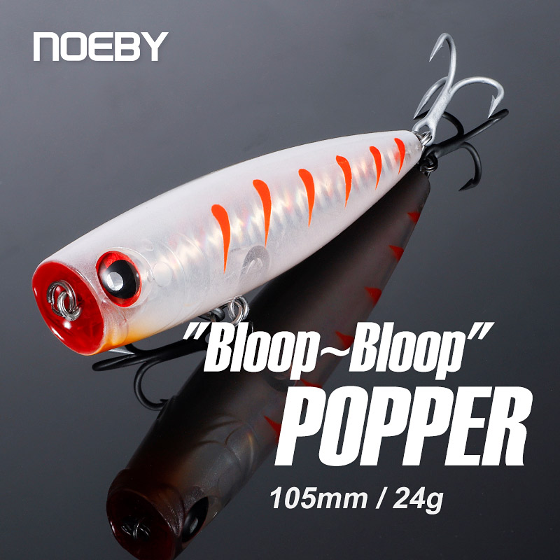 Fishing Lure Popper - Noeby 105 ミリメートル 24 グラムトップウォーターポッパー釣りルアーワブラーロングキャスト人工ハード餌海水淡水釣りルアー