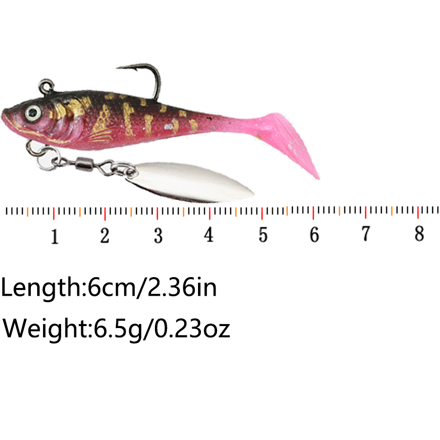 5個入り Tテール ソフトベイト 人工ワブラー トローリング - Fishing Lure Spoon のレビューと価格