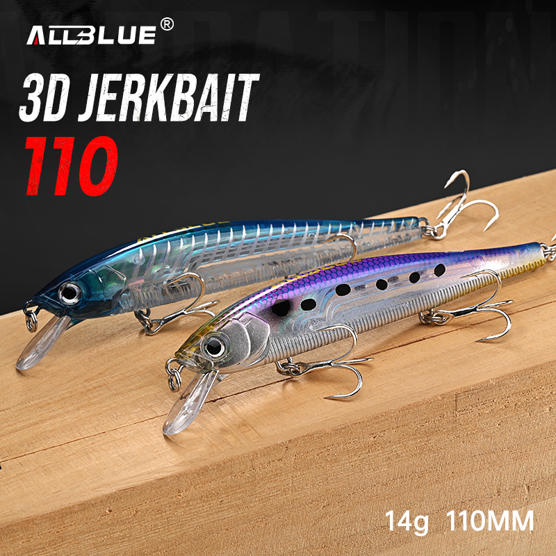 オールブルー 3D ジャークベイト ウォブラー フィッシング - Fishing Lure Jerkbait のレビューと価格