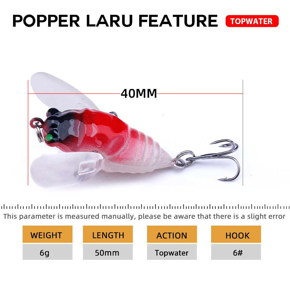 アゴイ-翼のあるポッパールアー,リアルな人工餌,ピカダ,暗闇 - Fishing Lure Spinnerbait のレビューと価格