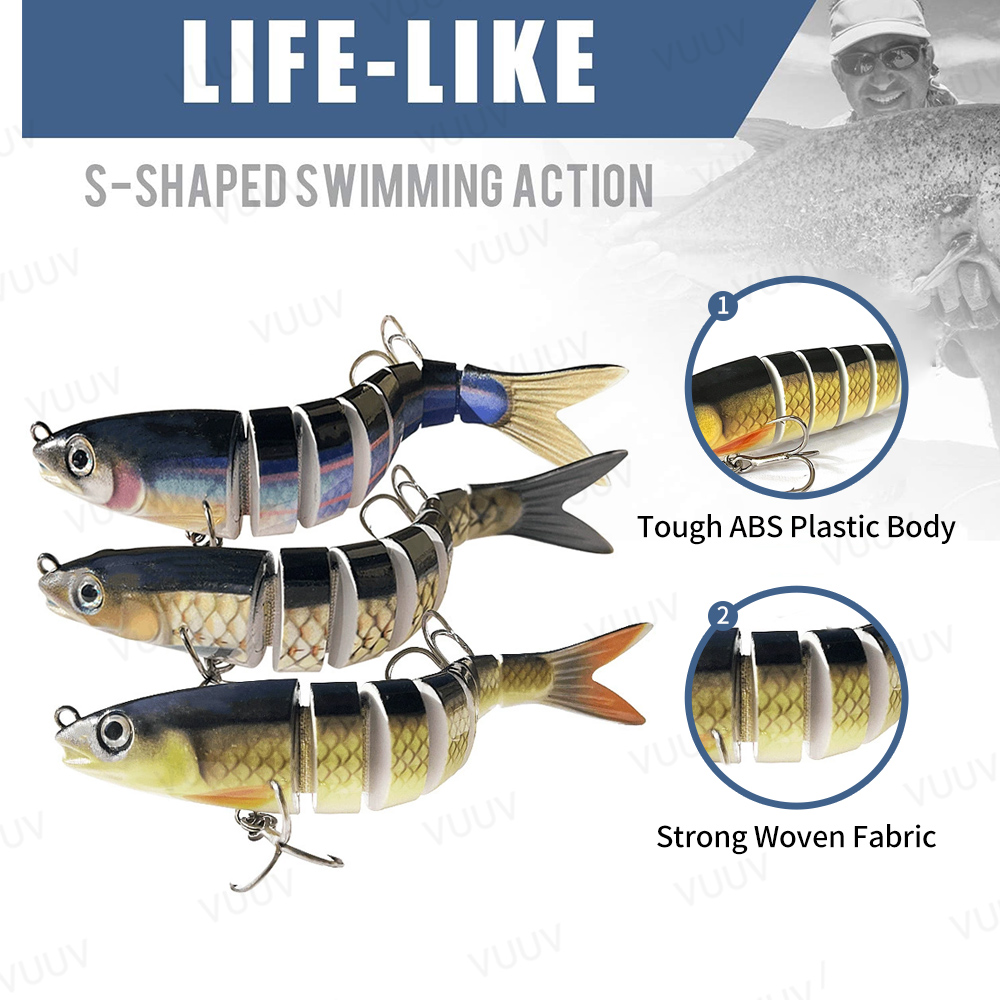 10 個の釣り用ルアー バストラウト用 マルチジョイントスイ - Fishing Lure Swimbait のレビューと価格