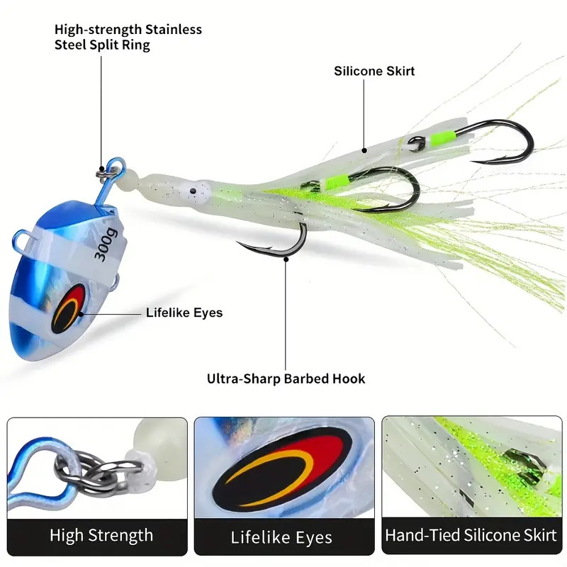 1pc 発光餌 100 グラムゆっくり揺れるイカメタルヘッド - Fishing Lure Buzzbait のレビューと価格
