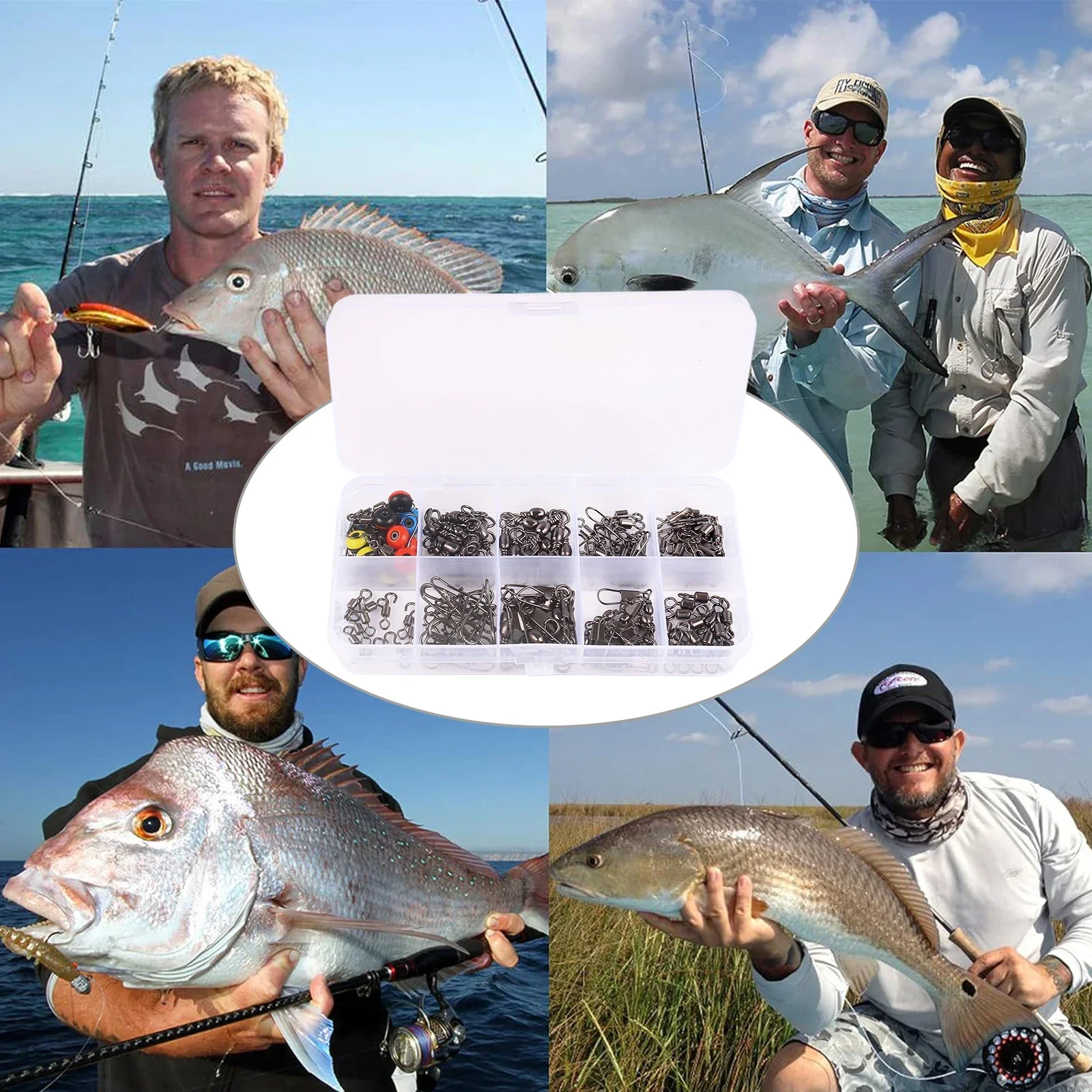 115個の釣り用スイベルコネクターキット（ボックス付き）-  - Fishing Lure Making Kit のレビューと価格