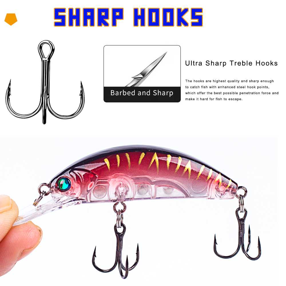Ccltba-小型のハードミノールアー,フローティングウォブ - Fishing Lure Crankbait のレビューと価格