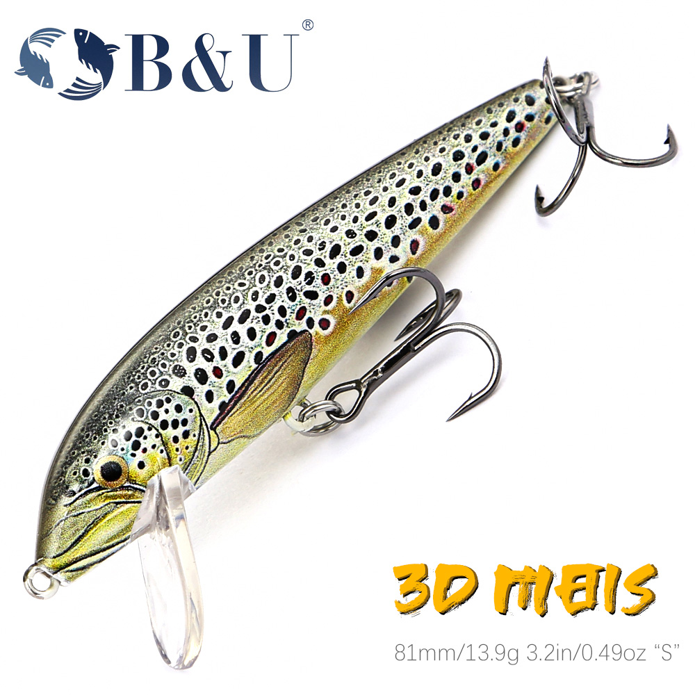 B & U 80 ミリメートルシンキングミノーワブリング釣り - Fishing Lure Jerkbait のレビューと価格