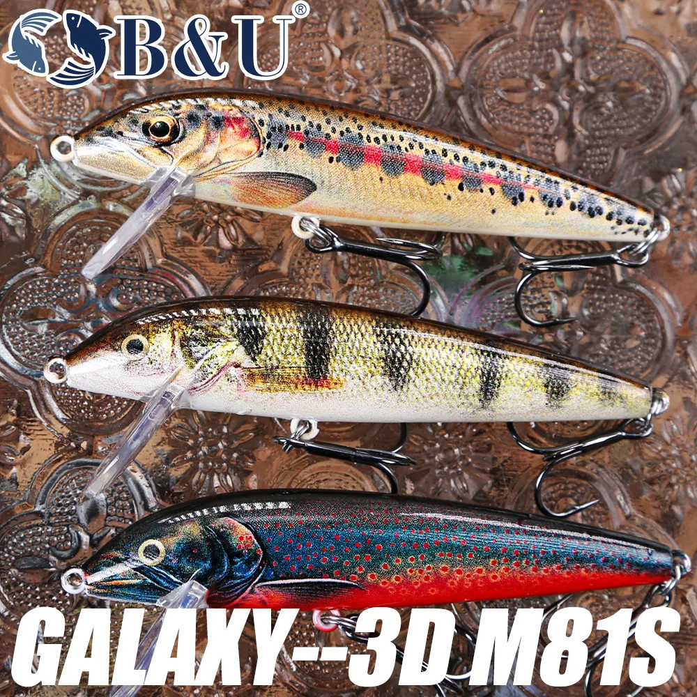 B & U 80 ミリメートルシンキングミノーワブリング釣り - Fishing Lure Jerkbait のレビューと価格