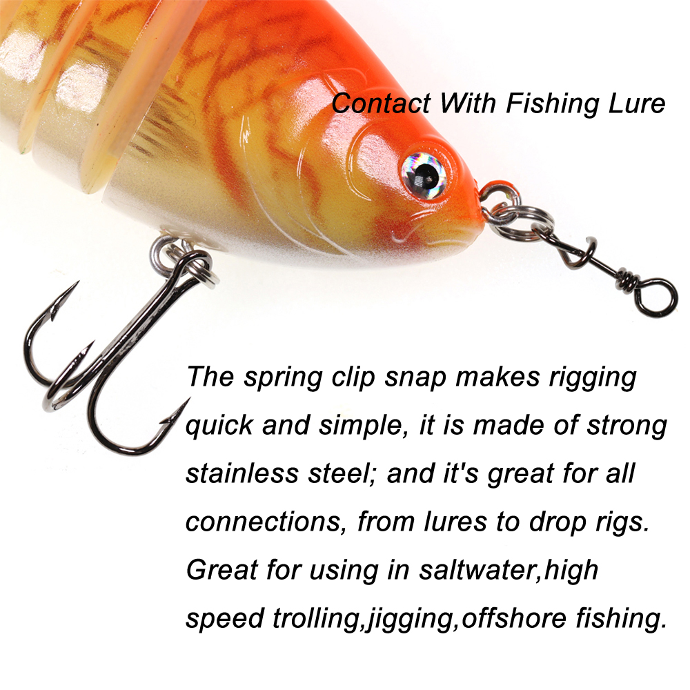 Bimoo 50 個ステンレス鋼クイックロックスナップスプリ - Fishing Lure Accessories のレビューと価格
