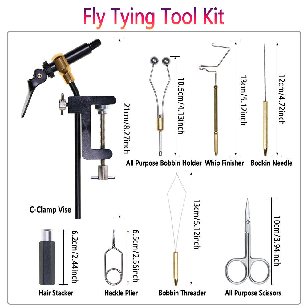 8個/セット 硬化鋼製Cクランプバイス フライタイイングツー - Fishing Lure Making Kit のレビューと価格