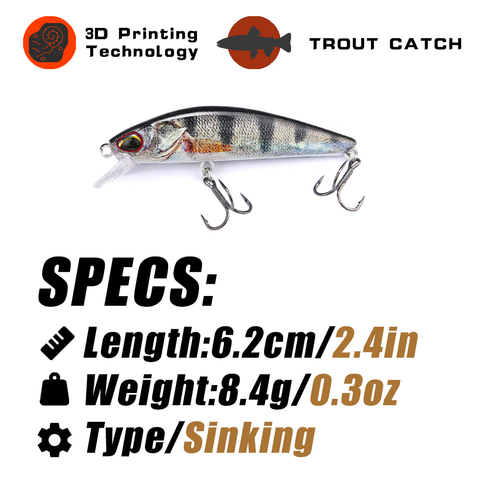 B&U 62 ミリメートル 8.4 グラムシンキングミノーワ - Fishing Lure Jerkbait のレビューと価格