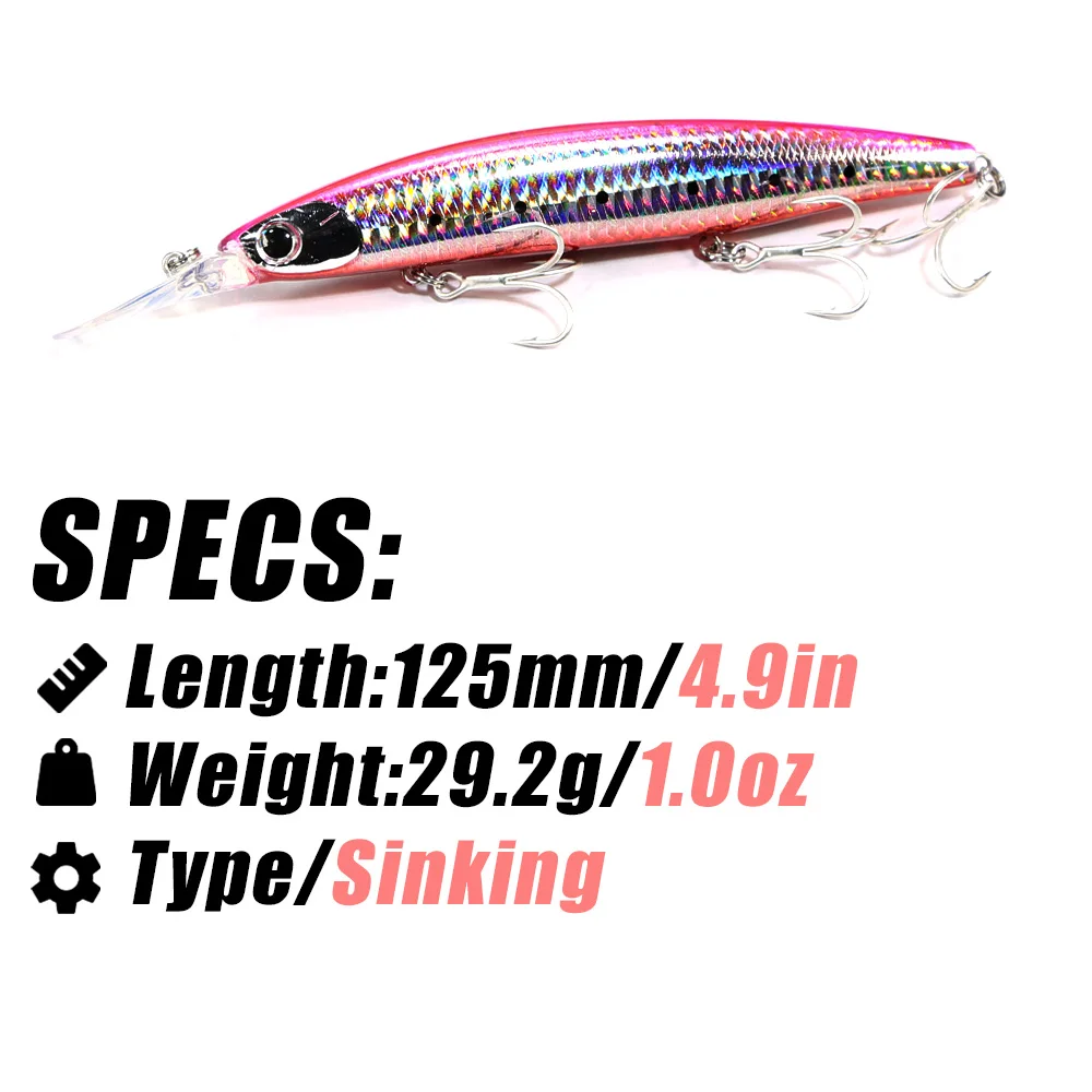 B & u-シンキングハードベイト,125mm,シーバス,ミ - Fishing Lure Jerkbait のレビューと価格