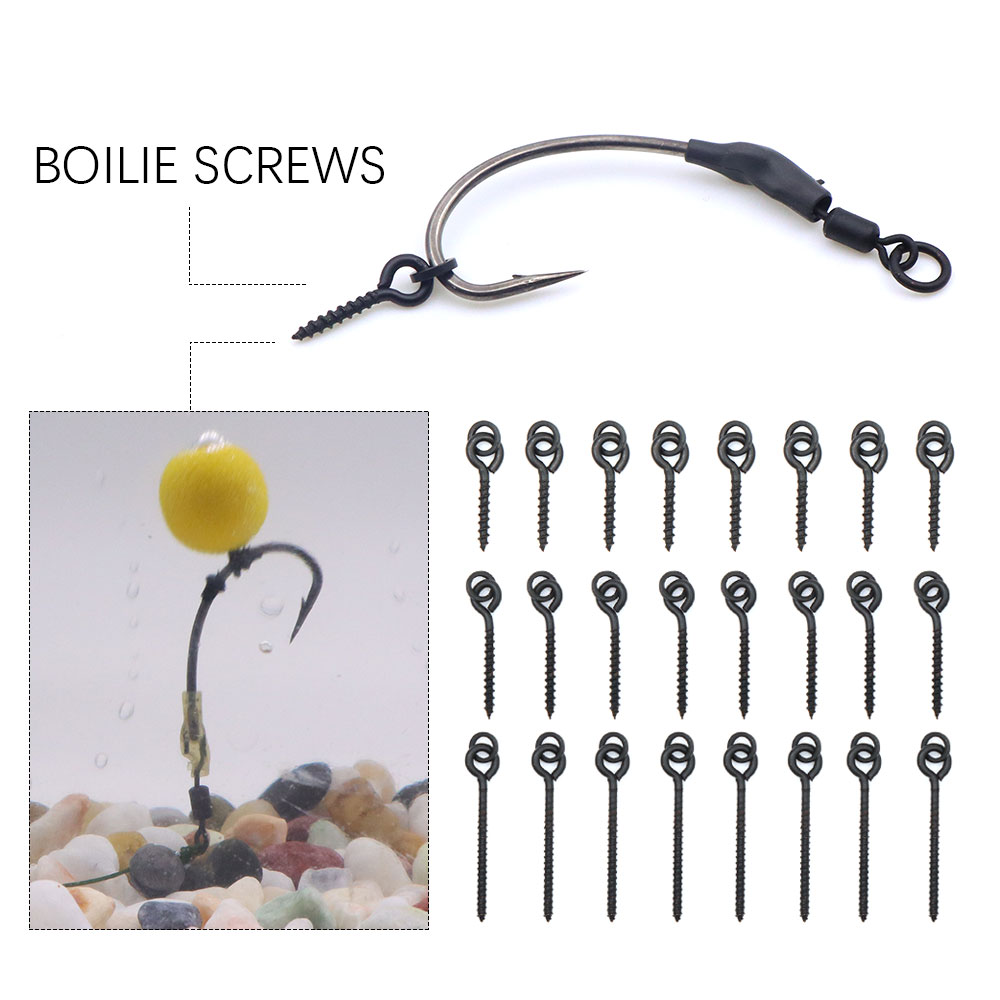 20 個鯉釣りボイリークリップ餌ネジ人工偽ルアーリングスイベ - Fishing Lure Accessories のレビューと価格