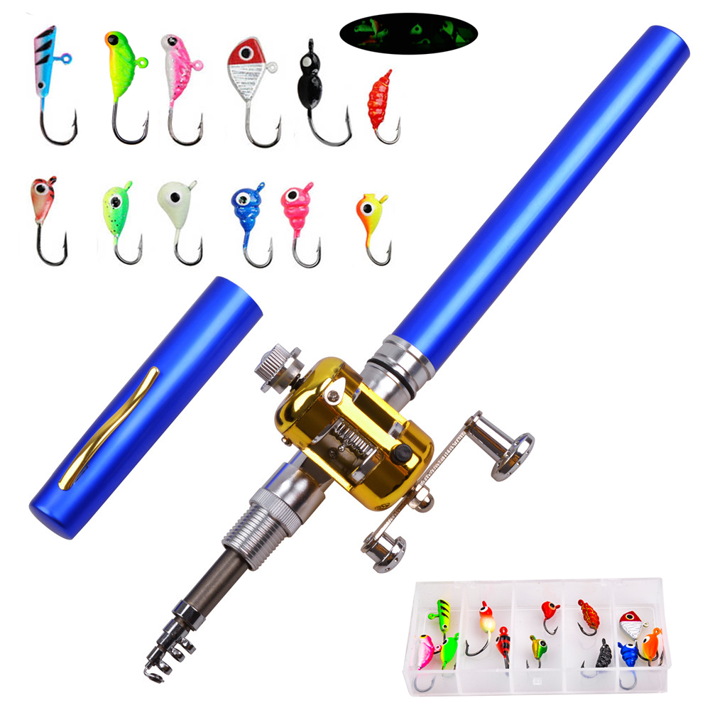 ミニ伸縮式釣り竿,釣り道具,リール,12ユニット - Fishing Lure Jig のレビューと価格